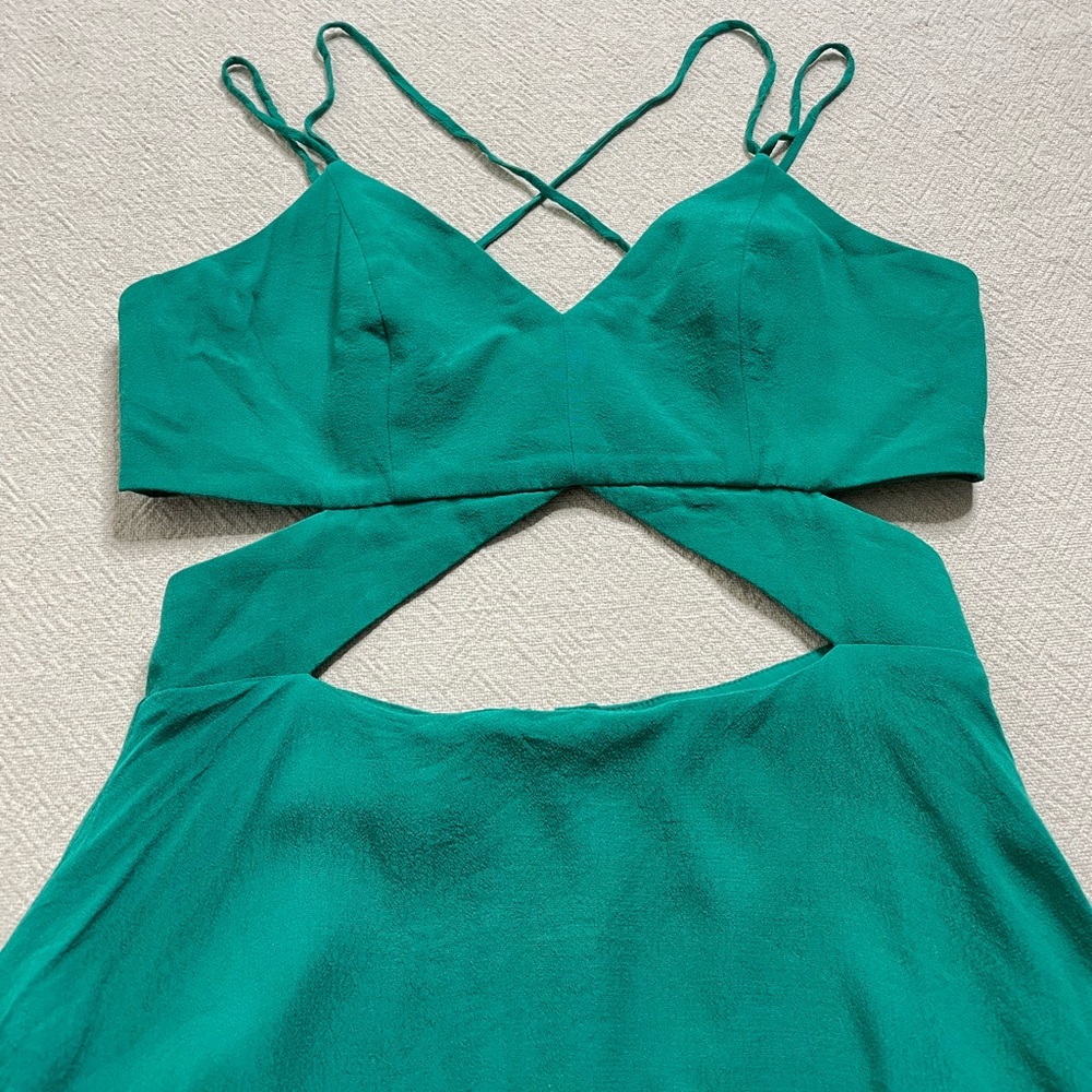 NBD x Naven Twins Green Cutout Mini Dress M - Picture 3 of 7